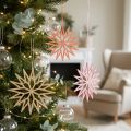 Decorazioni natalizie in legno a forma di fiocco di neve, arancioni, 10 cm, 12 pezzi | Floristik24.it
