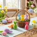 Mix di uova di Pasqua con orecchie, uova di coniglio floccate, decorazioni pasquali colorate 6 pz | Floristik24.it