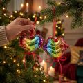 Decorazione festiva in vetro a forma di cuore a forma di bacio di Natale | Floristik24.it