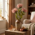 Puntaspilli fiore autunnale artificiale Protea Rosa Leucospermum 73 cm 3 pezzi | Floristik24.it
