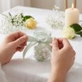 Nastro regalo per battesimo decorazione Piedini di neonato Verde 25 mm, 16 m | Floristik24.it
