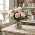 Nastro decorativo con fiori in nastro regalo Malva 15 mm 25 m | Floristik24.it