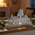 Decorazioni natalizie casette, porta tealight in metallo L20cm | Floristik24.it