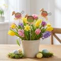 Uccello Fiore Spina Legno Primavera Decorazione Uccello Decorativo su Bastoncino 8cm 12 Pz | Floristik24.it