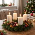 Candele a colonna bianche Candele dell'Avvento candele piccole 70/50mm 24 pz | Floristik24.it
