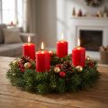 Candele a colonna rosse Candele dell'Avvento candele rosse 70/50mm 24 pz | Floristik24.it