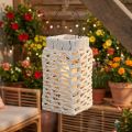 Lanterna da appendere, decorazione estiva, in macramè, altezza 35,5 cm, larghezza 19 cm | Floristik24.it