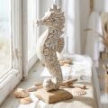 Cavalluccio marino Deco Decorazione marittima in legno bianco Deco Figura H38cm | Floristik24.it