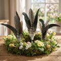 Pennacchio su molla in metallo Decorazione primaverile Piume vere 25cm 5pz | Floristik24.it