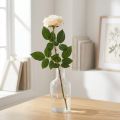 Rosa albicocca bianco crema, fiore di seta, rose artificiali L72cm Ø12cm | Floristik24.it