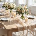 Runner da tavolo Sizoweb in pile decorativo beige 30 cm 5 m | Floristik24.it