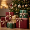 Nastro natalizio Nastro regalo “Ho Ho Ho” beige 15 mm 15 m | Floristik24.it
