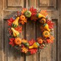 Ghirlanda autunnale, ghirlanda per porta, Ø30cm, bianca, ghirlanda decorativa con vite | Floristik24.it