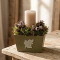 Fioriera in legno, stile shabby chic, verde, 11×14,5×14 cm | Floristik24.it