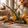 Foglie decorative in legno per appendere decorazioni colorate autunnali 6,5 × 4 cm 12 pezzi | Floristik24.it