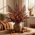 Felce decorativa di felce di montagna foglie essiccate rosso vino 50 cm 20 pz | Floristik24.it