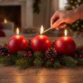 Set di 6 candele a sfera rosse, 100 mm - Perfette per decorazioni natalizie e occasioni festive, lunga durata di combustione | Floristik24.it