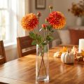 Fiori Decorativi Dalia Artificiale Arancione Rosso Ø10 L80cm 2pz | Floristik24.it