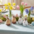 Pulcino di Pasqua Piume di pulcino dell'uovo di Pasqua Bianco Naturale H9 cm 4 pz | Floristik24.it