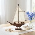 Decorazione per barca a vela nave in legno di pino marrone 32×5×41 cm | Floristik24.it
