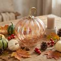 Decorazione zucca in vetro decorazione da tavolo zucca in vetro arancione Ø14cm H18cm | Floristik24.it