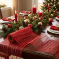 Nastro da tavolo rosso con oro 26 cm x 300 cm | Floristik24.it