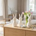 Statuina decorativa a forma di coniglio con aspetto piegato per un arredamento moderno, soggiorno o ufficio, 13 cm, 3 pezzi | Floristik24.it