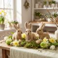 Coniglietti pasquali seduti floccati decorativi – 2a scelta – Primavera 10 cm 6 pezzi | Floristik24.it