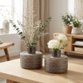 Vaso decorativo vaso in ceramica marrone blu grigio 12x10,5 cm 2 pezzi | Floristik24.it
