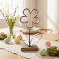Decorazione floreale in metallo argento nero decorazione da tavolo primavera H36cm | Floristik24.it