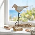 Decorazione mare, gabbiano deco in legno, shabby chic, blu e bianco H32cm | Floristik24.it