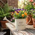 Vaso da fiori/annaffiatoio vintage, zinco, crema, contenitore decorativo, Ø16,5 cm | Floristik24.it