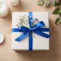 Nastro regalo in raso blu, nastro doppio raso 3 mm 50 m | Floristik24.it