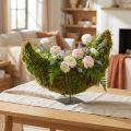 Fioriera decorativa in muschio, a forma di mezzaluna con base in metallo, decorazione naturale per spazi abitativi e feste, 40×15×30 cm | Floristik24.it