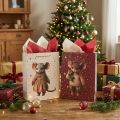 Sacchetto regalo con motivo di topo e stelle per Natale, 24 cm, 2 pezzi | Floristik24.it