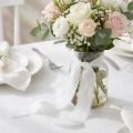 Nastro in chiffon bianco con frange 40mm 15m | Floristik24.it