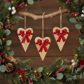 Cuore in legno con fiocco, cuore da appendere, 14 cm, 3 pezzi | Floristik24.it