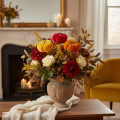 Zucca decorativa su filo, decorazione autunnale, velluto, set tricolore, 8 cm, 9 pezzi | Floristik24.it