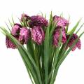 Floristik24 Scacchiera fiori Fritillaria artificiale viola 29cm 6pz
