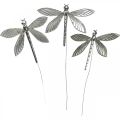 Floristik24 Decorazione primaverile, spina decorativa libellula, decorazione nuziale, estate, libellula in metallo 12 pezzi