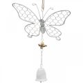 Floristik24 Decorazione primaverile, farfalle in metallo, Pasqua, decorazione ciondolo farfalla 2pz