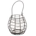 Floristik24 Lanterna da giardino con manico, nera, portacandele in vetro, Ø17cm, H15cm