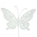 Floristik24 Paletti da giardino metallo farfalla bianco 14×12,5/52cm 2pz