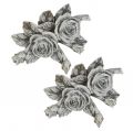 Floristik24 Rosa per decorazioni gravi Poliresina 10 cm x 8 cm 6 pezzi