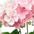 Floristik24 Fiore artificiale di geranio Cespuglio di geranio rosa artificiale 7 fiori H38cm