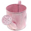 Floristik24 Annaffiatoio per fioriera con cuore rosa, lavato bianco Ø12,5 cm H13 cm