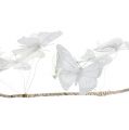 Floristik24 Ghirlanda con farfalle bianche 154 cm