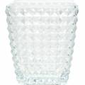 Floristik24 Lanterna in vetro cubo motivo sfaccettato, decorazione da tavola, vaso in vetro, decorazione in vetro 2pz
