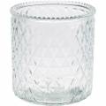 Floristik24 Vaso decorativo in vetro diamantato in vetro trasparente vaso di fiori 2 pezzi
