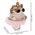 Ornamenti in vetro a forma di gatto con tutù, perfetti per decorare l'albero di Natale, 11 cm, 2 pezzi. | Floristik24.it